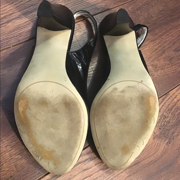 Franco Sarto peep toe sling back heelsBlack - Picture 3 of 3